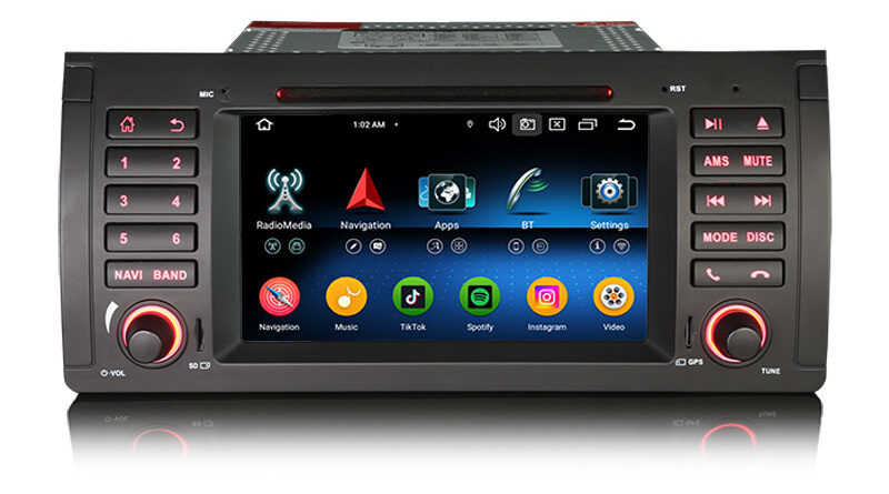 Erisin ES6753BN Android 14.0 Car Multimedia DVD System For BMW X5 E53 Stereo Wireless CarPlay Auto Radio GPS DSP 4G LTE