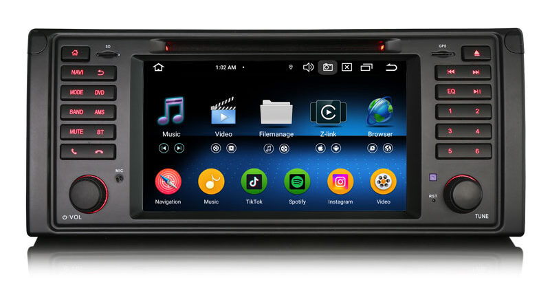 Erisin ES6739BN Android 14 Car Stereo DVD For BMW 5er E39 M5 Wireless CarPlay Auto Radio GPS DSP IPS 4G LTE BT5.0 Multim