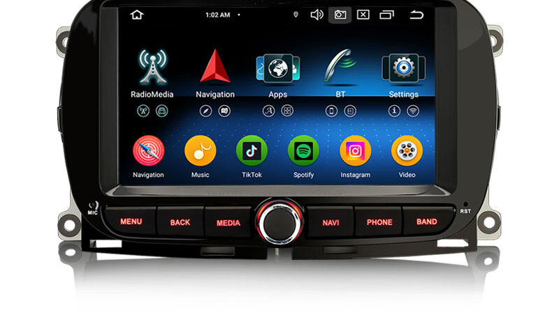 Erisin ES6751FN Android 14 Car Stereo GPS for Fiat 500 500C 500S 500E 500 Hybrid Multimedia DPS WiFi CarPlay AUTO radio