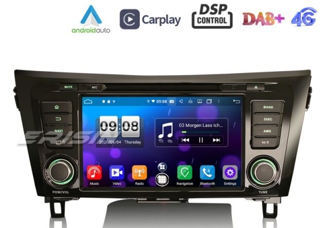 Erisin ES8752Q 8″ Octa-Core Android 14.0 Car Stereo CarPlay & Auto 4G DSP Wifi GPS for Nissan X-Trail Qashqai Rogue