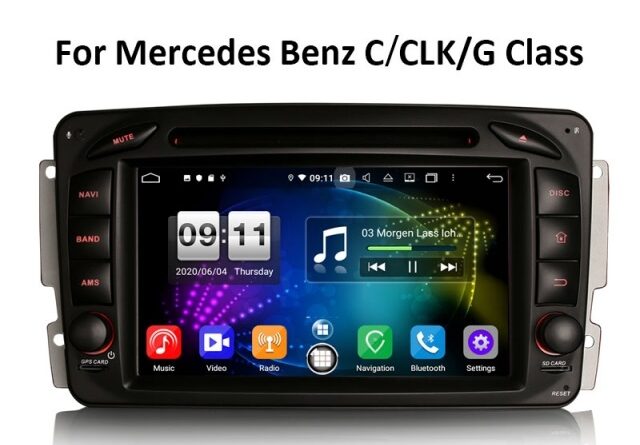 Erisin ES8716C 7″ DSP Android 14.0 Car Stereo DVD For Mercedes BENZ C/CLK/G Class Vito Viano CarPlay Auto GPS 4G DAB+ Wi