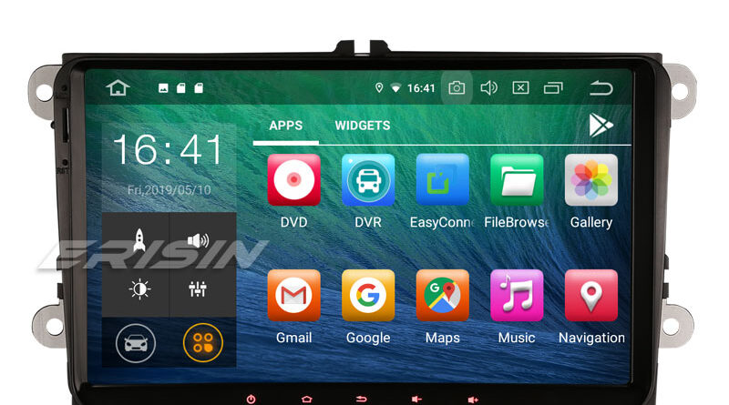 Erisin ES7918V 9″ Android 9.0 Car Stereo DAB+ OPS GPS 4G 64GB TPMS For VW Passat Golf Touran Eos Jetta