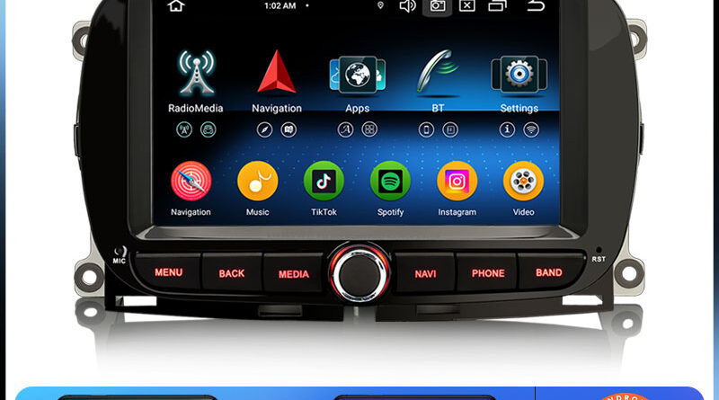 Erisin ES6751F Android 14.0 Car Stereo for Fiat 500/500C/500S/500E 2016-2019 and 500 Hybrid DPS WiFi CarPlay Auto GPS 4G