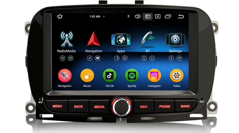 Erisin ES6551F Android 16 Car Stereo for Fiat 500 500C 500S 500E 2016-2019 and 500 Hybrid Wireless CarPlay Android Auto