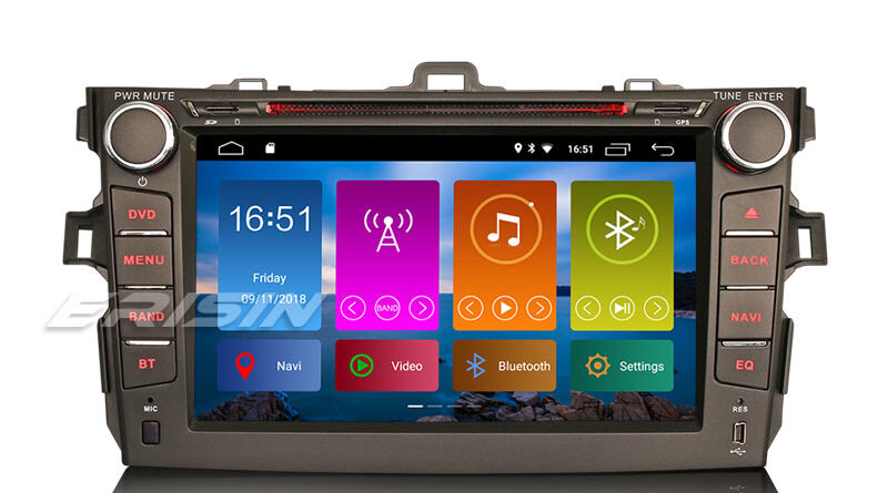 Erisin ES2916C 8″ DAB+ Android 9.0 Pie Car Stereo GPS WiFi DVR TPMS TOYOTA COROLLA 2007-11 Sat Nav