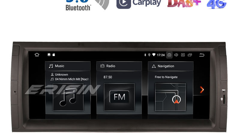 Erisin ES1253B 10.25″ New Android 9.0 Pie OS Car GPS Sat 4G TPMS DAB+ BT5.0 CarPlay for E53