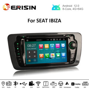 Erisin ES8122S 7″ PX5 Android 12.0 Car DVD GPS For SEAT IBIZA DSP CarPlay & Auto Radio TPMS DAB+ 4G Bluetooth