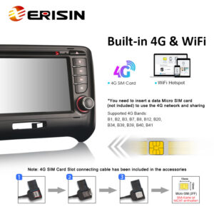Erisin ES8579T 7″ IPS Android 16.0 Car Radio For AUDI TT MK2 DSP Wireless CarPlay Auto TPMS DAB+ 4G LTE DVD GPS System