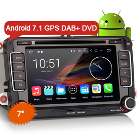 Erisin ES4798V 7″ Android 7.1.2 Car Radio DVD Player GPS Navigation DAB+ 3G Canbus for VW Tiguan Jetta Seat