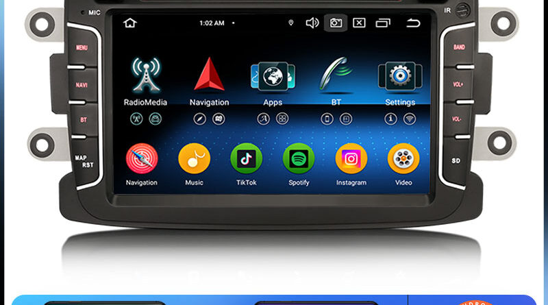 Erisin ES6729D Octa-Core 7″ Android 14.0 Car Radio For Renault Dacia Duster Logan Sandero Dokker DSP CarPlay & Auto GPS