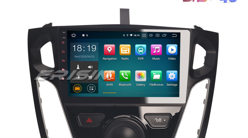 Erisin ES5195F 9″ Android 10.0 Car Radio for Ford Focus GPS DAB+ DVR WiFi OBD2 DTV Bluetooth Stereo 4G CarPlay+