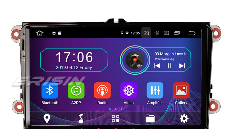 Erisin ES4991V 9″ Car Radio Android 9.0 DAB+ Navi OPS for VW Golf 5 Passat Tiguan Polo Eos Skoda