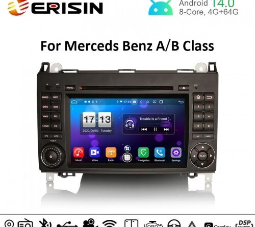 Erisin ES8702B 7″ Octa-Core DSP Android 14.0 Car Radio GPS For Benz W169 W245 Sprinter Viano Vito Stereo DVD 4G BT CarPl