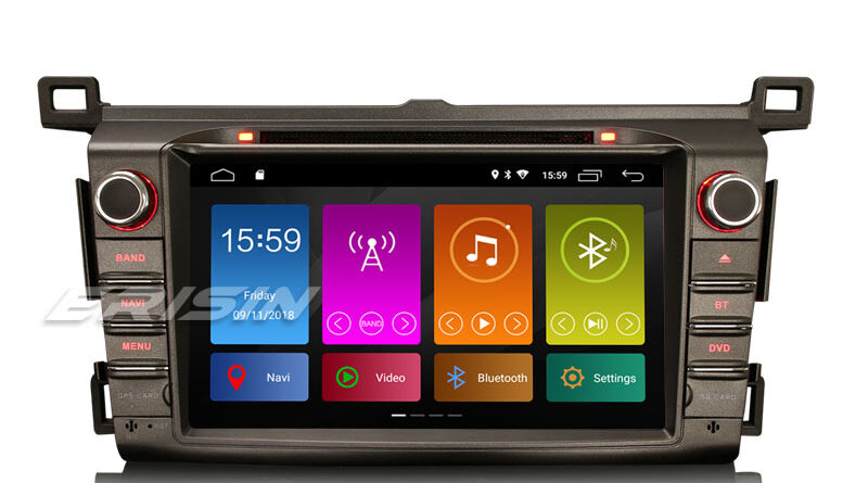 Erisin ES2934R 8″ Android 9.0 Autoradio Car Stereo For TOYOTA RAV4 2013-15 Navi CD DAB+GPS Wifi SWC TPMS DVB-T2