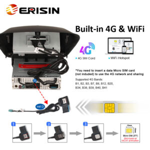 Erisin ES8937M 7″ IPS Screen Android 14.0 Car Stereo For Renault Fluence Megane 3 GPS SatNav Radio DSP 4G LTE Wireless C