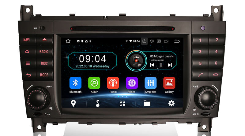 Erisin ES6969CN 7″ Android 10.0 DSP Wireless Apple CarPlay Auto Car GPS Radio DVD Player for Benz C-Class W203 CLC CLK W