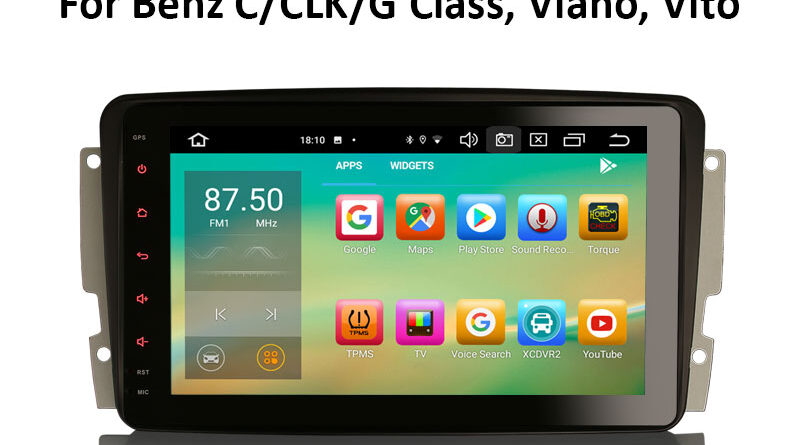 Erisin ES8187C 8″ Android 12.0 Car Stereo GPS TPMS DVR DAB+ DSP For Benz C-Class W203 CLK Viano Vito CarPlay Auto Radio